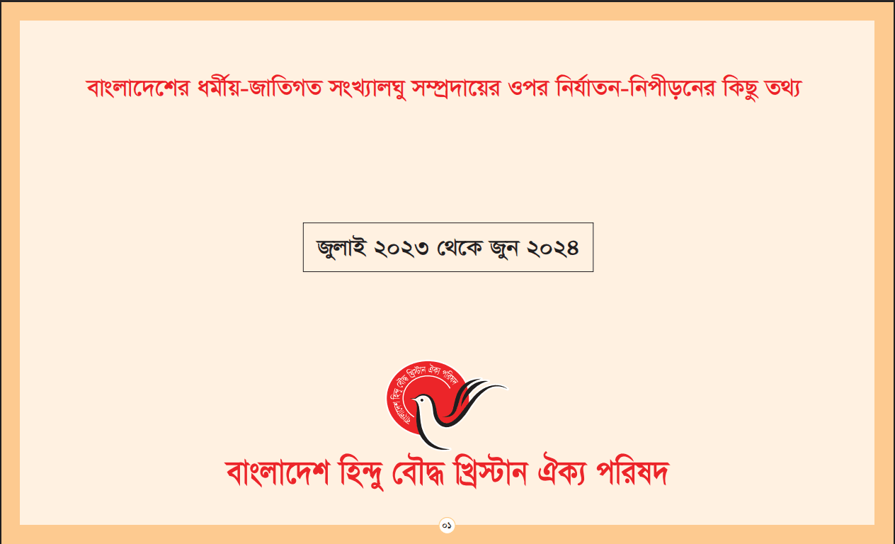 বাংলাদেশের ধর্মীয় ও জাতিগত সংখ্যালঘুদের উপর নির্যাতন ও নিপীড়ন বিষয়ক প্রতিবেদন