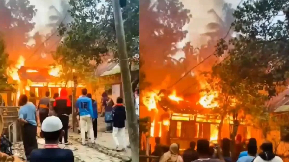 Houses of three Hindu families reduced to ashes in Pirojpur district